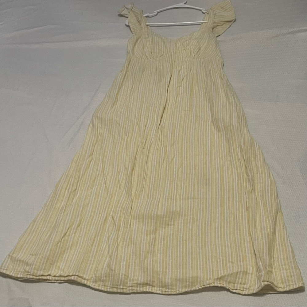 Time and Tru Yellow Striped Maxi Dress with pockets